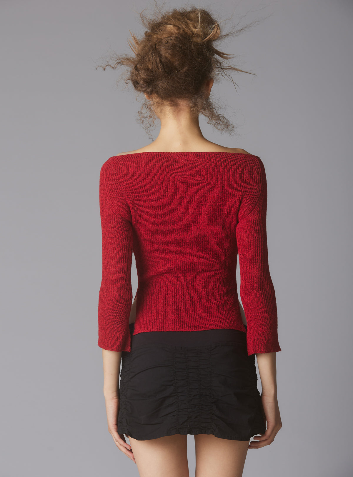 UNIF Off The Shoulder Quarter Sleeve Top In Red