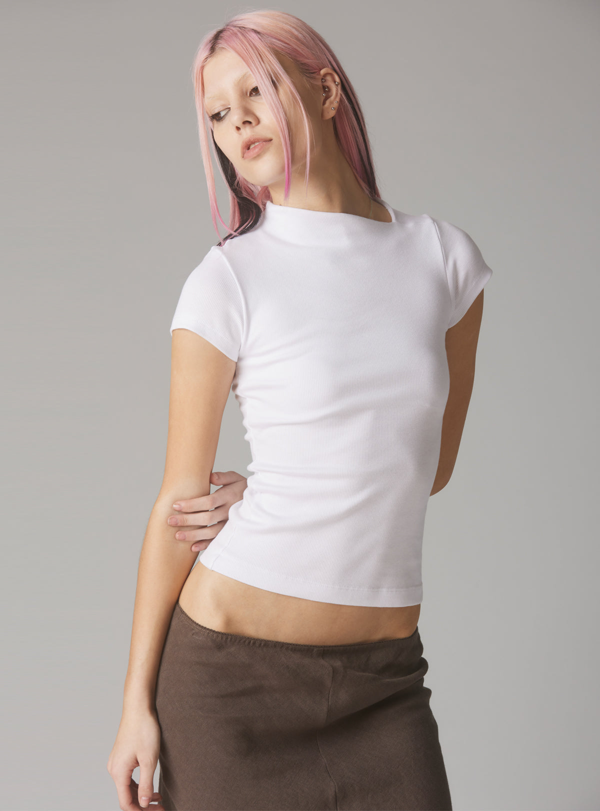 UNIF Rib Asymmetrical Cap Sleeve