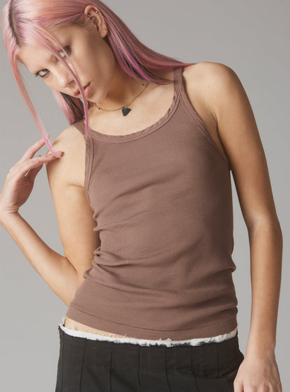 UNIF Staple Rib Tank Mauve
