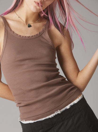 UNIF Staple Rib Tank Mauve