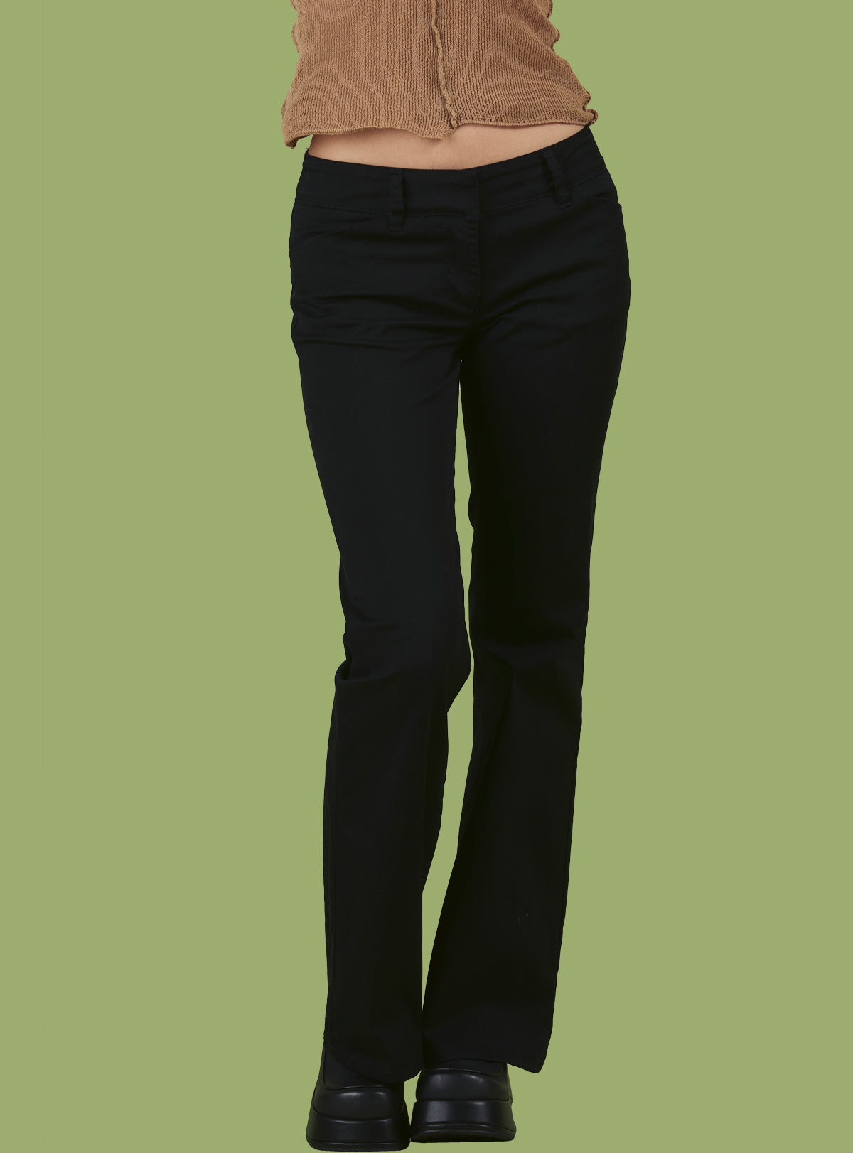 UNIF Black Low-Rise Bootcut Pant