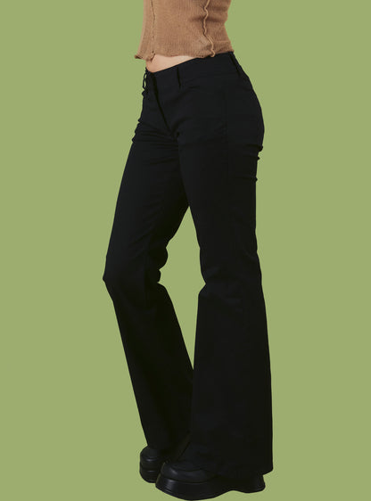 UNIF Black Low-Rise Bootcut Pant