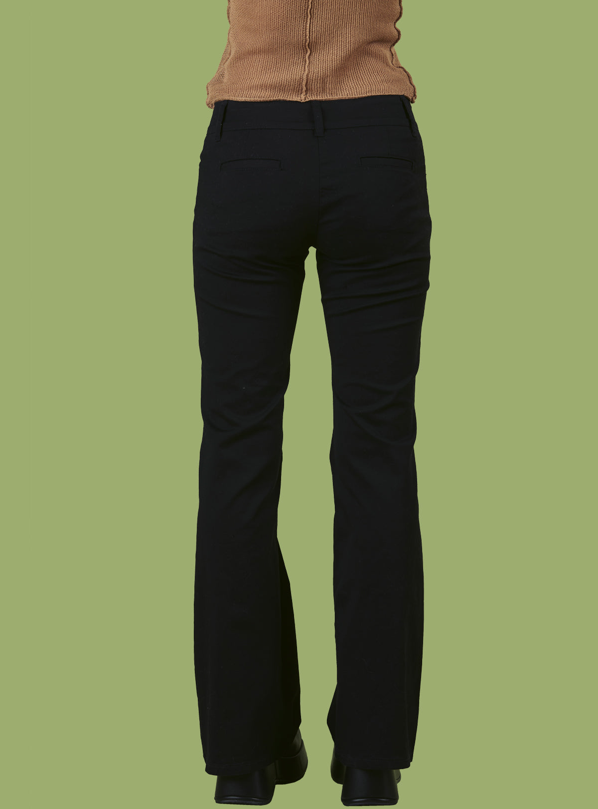 UNIF Black Low-Rise Bootcut Pant