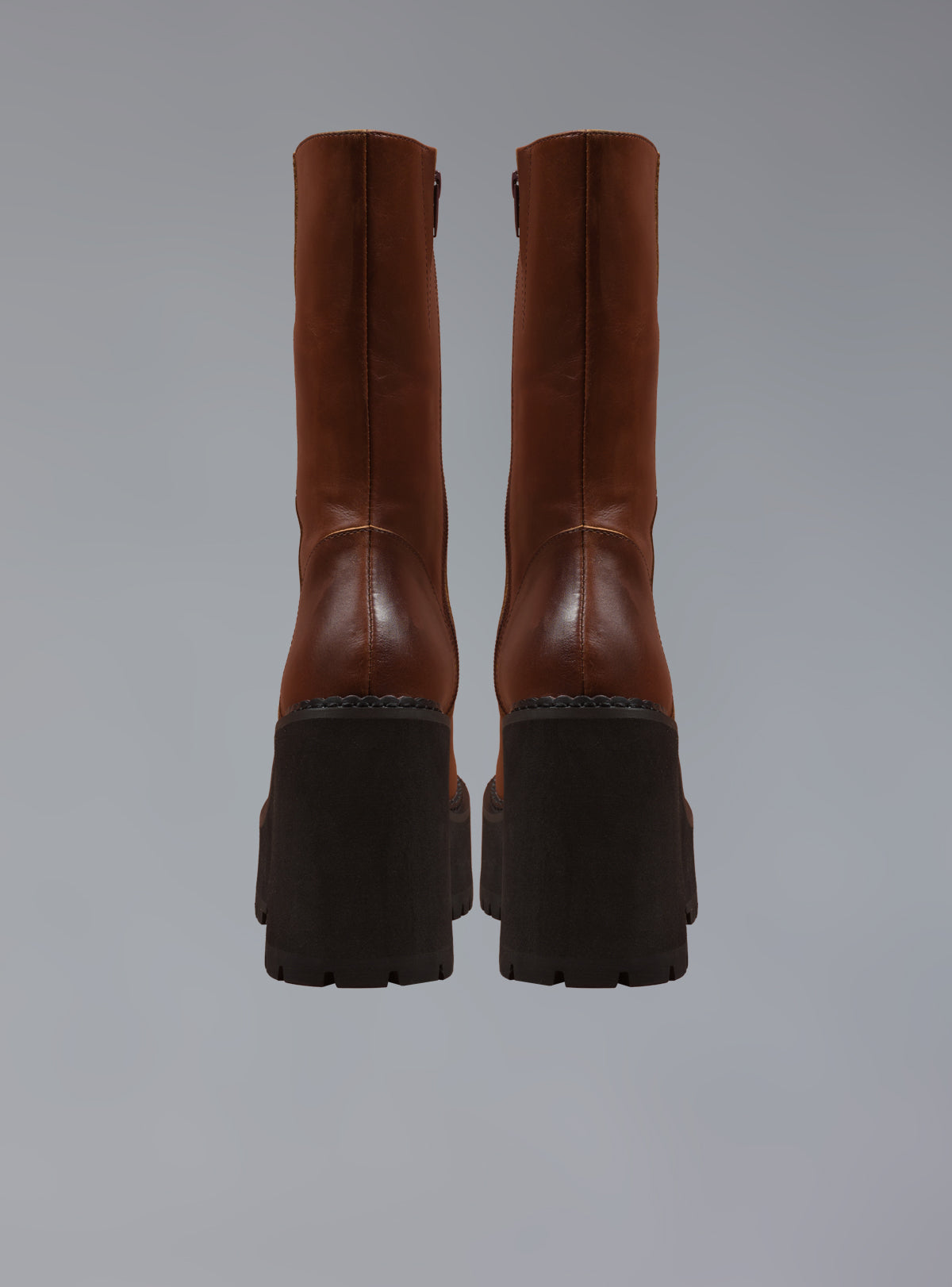 UNIF Brown Leather Platform Boot