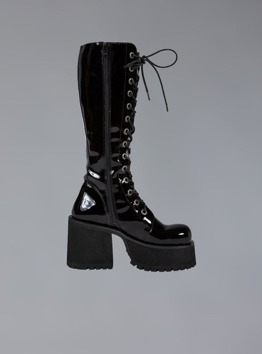 UNIF Knee High Leather Platform Boot