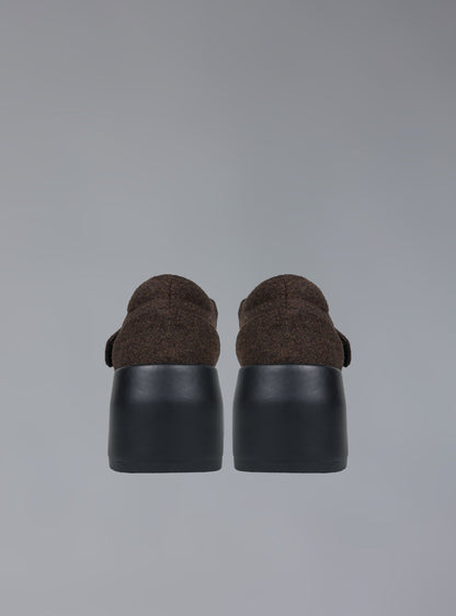 UNIF Felt Platform Sandal In Brown