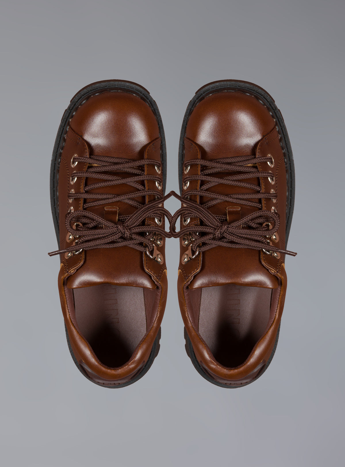 UNIF Low Top Leather Chunky Platform Boot in Brown