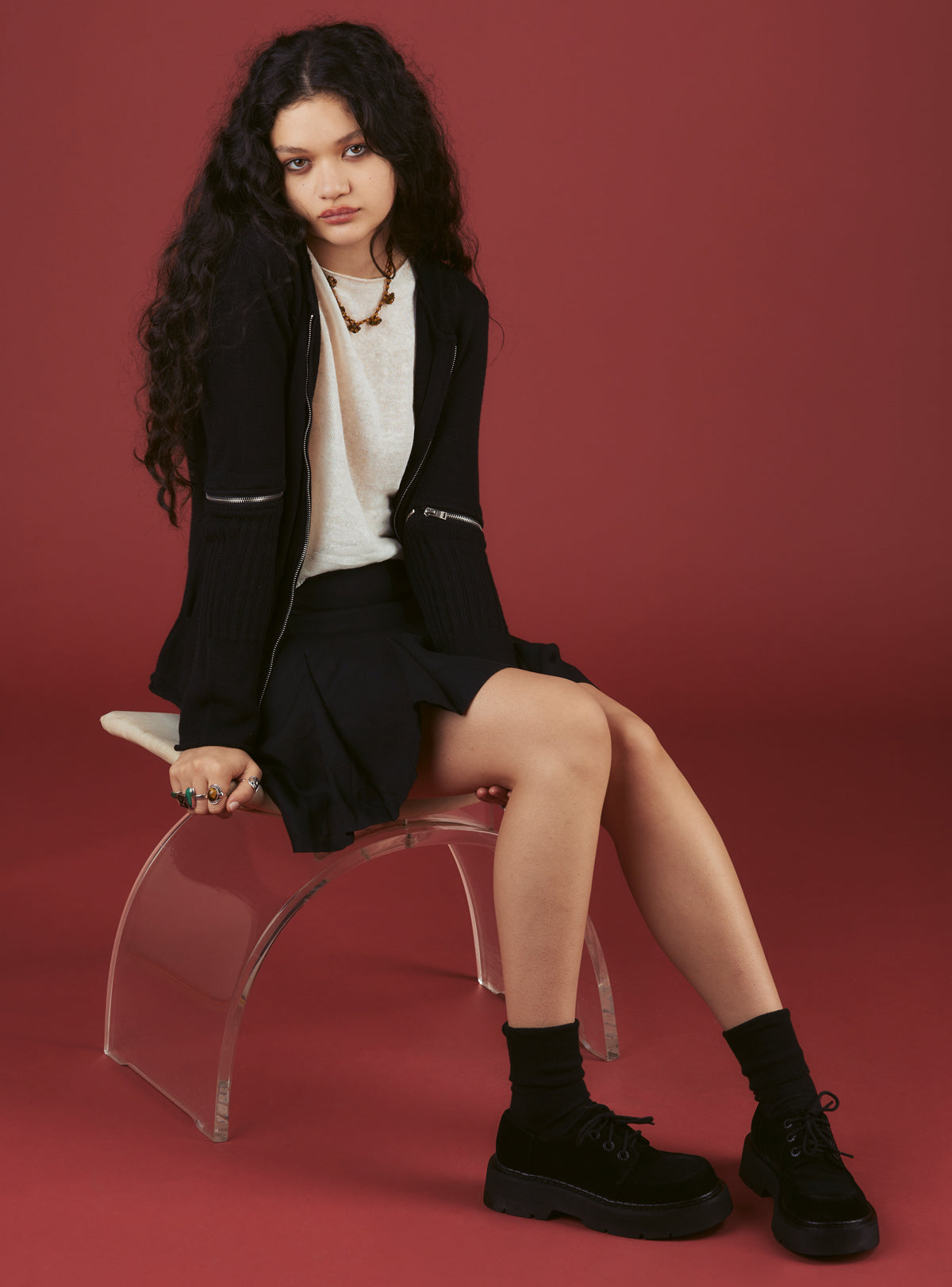UNIF Black Suede Platform Shoe