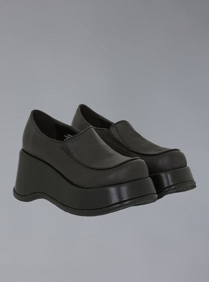 UNIF Square Toe Stacked Platform Shoe