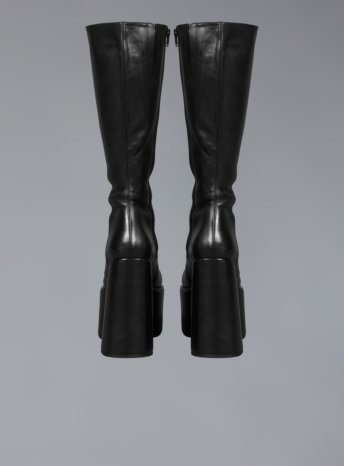 UNIF Stacked Leather Platform Boot With High Heel