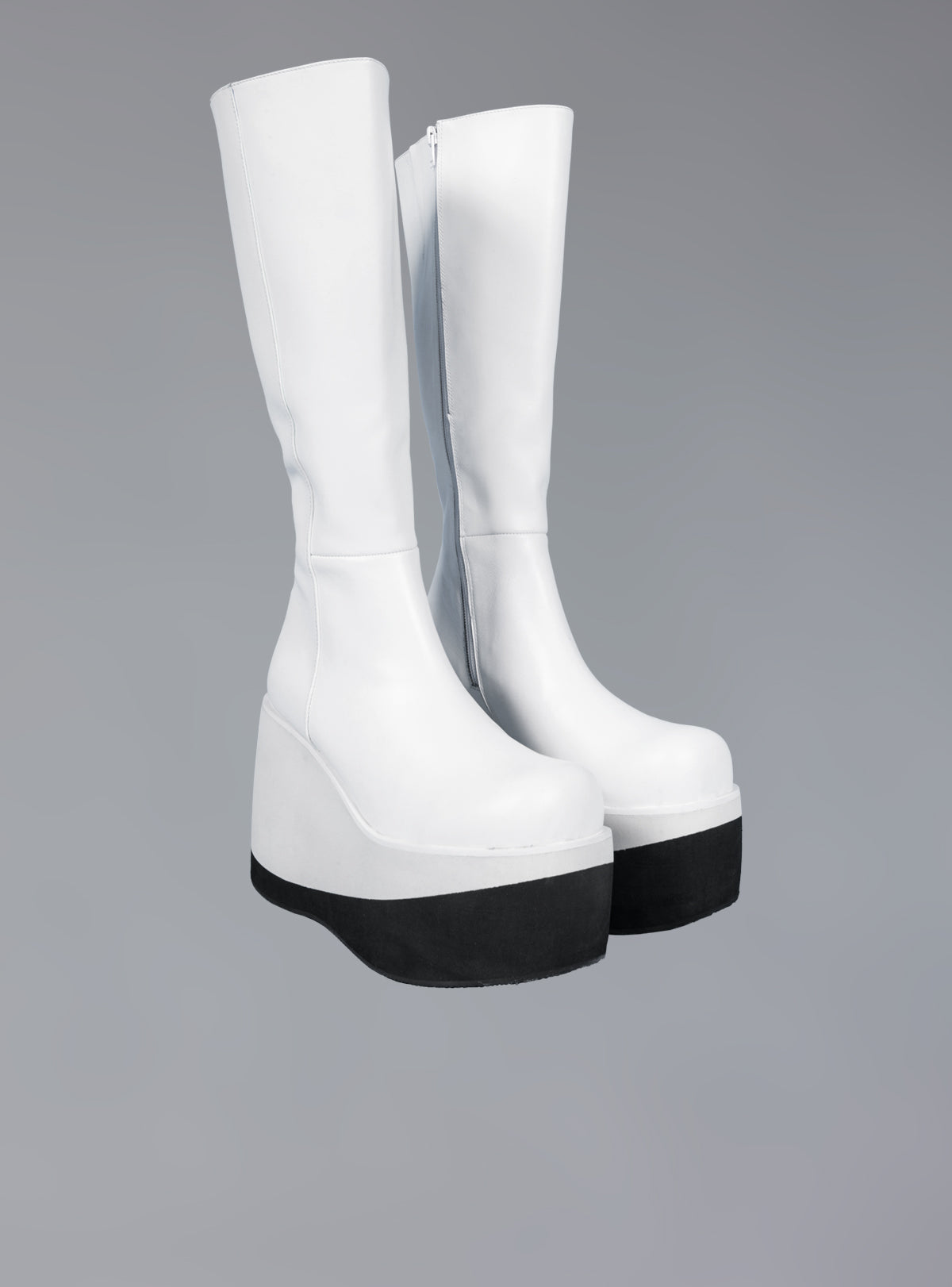 UNIF Stacked Leather Platform Knee High Boot