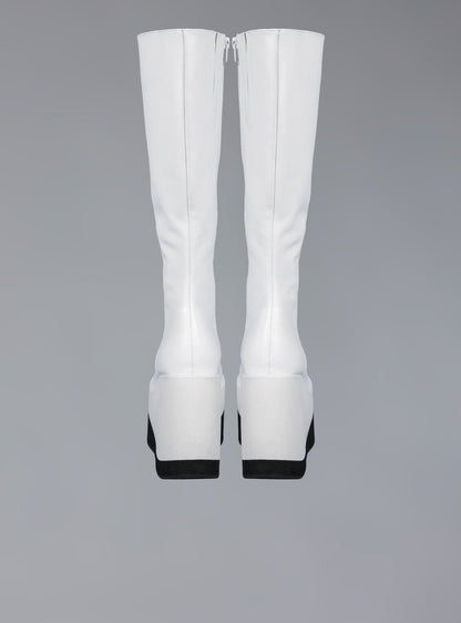 UNIF Stacked Leather Platform Knee High Boot