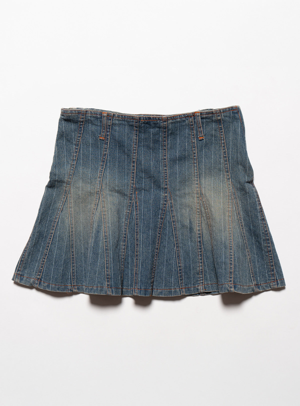 UNIF Vintage Starwear Y2K Denim Pinstriped Miniskirt