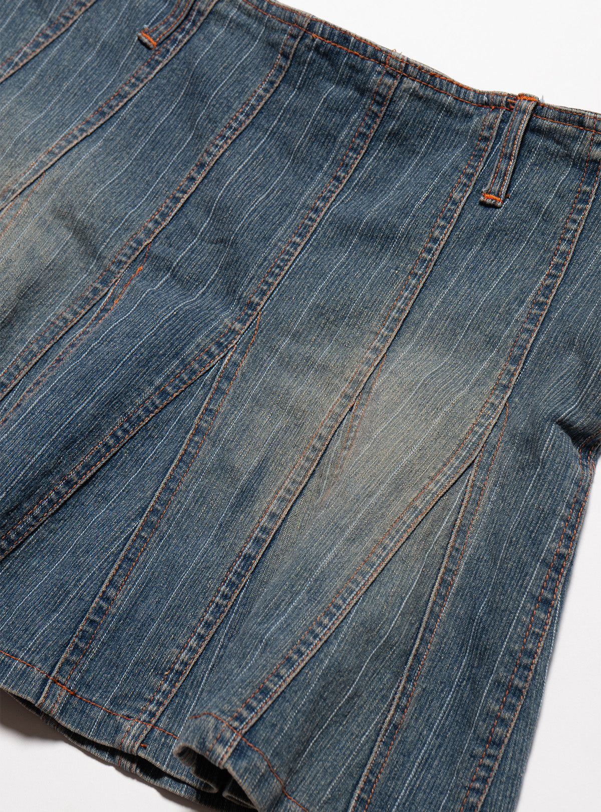 UNIF Vintage Starwear Y2K Denim Pinstriped Miniskirt