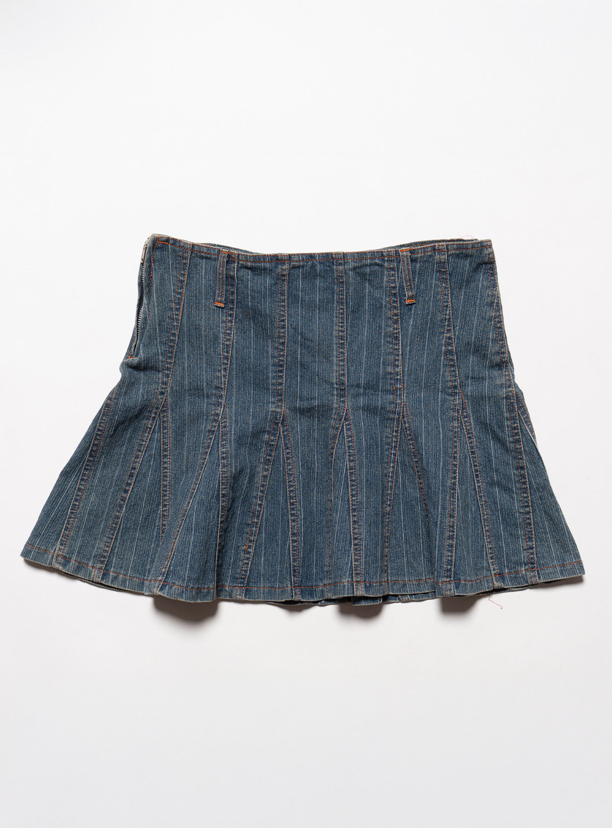 UNIF Vintage Starwear Y2K Denim Pinstriped Miniskirt