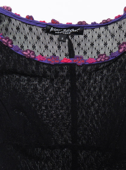 UNIF Vintage Betsy Johnson Lace Dress With Purple Trim