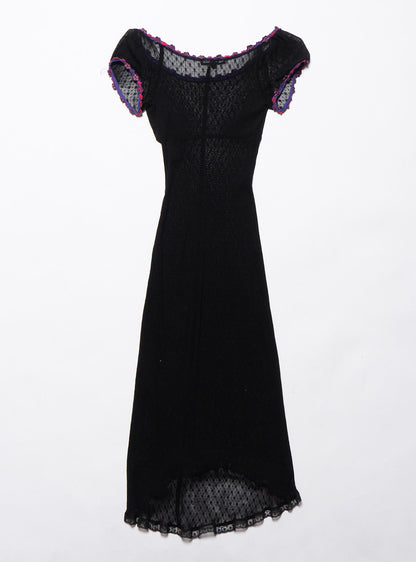 UNIF Vintage Betsy Johnson Lace Dress With Purple Trim