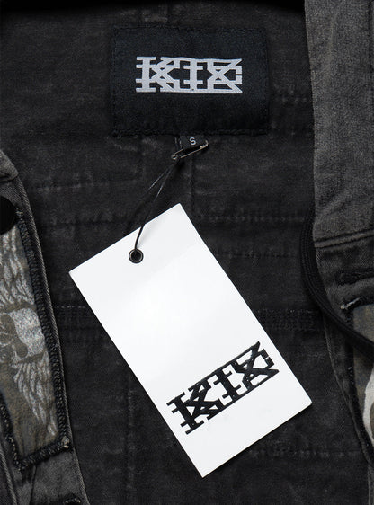 UNIF Vintage KTZ Crust Denim Vest With Hood