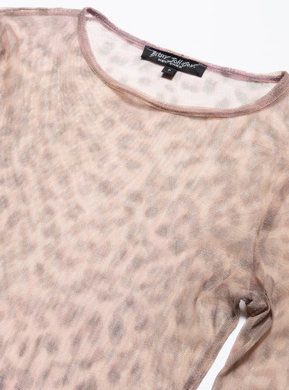 UNIF Vintage Betsy Johnson Cheetah Print Long Sleeve Top