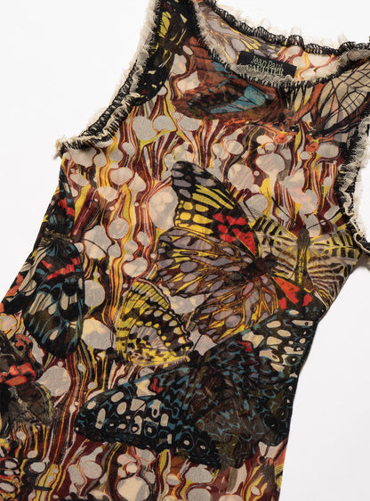 UNIF Vintage Jean Paul Gaultier Butterfly Mesh Tank