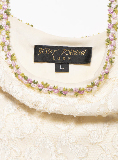 UNIF Vintage Betsy Johnson Cream Lace Mini Dress