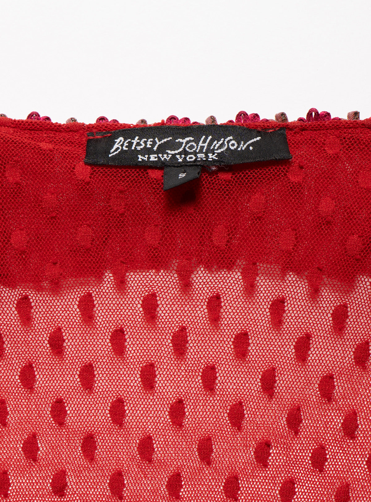 UNIF Vintage Betsy Johnson Red Mesh Scoop Neck Top