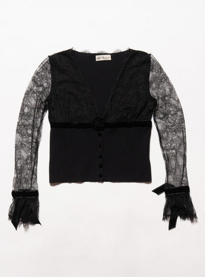 UNIF Vintage Blumarine lace Rose Sweater