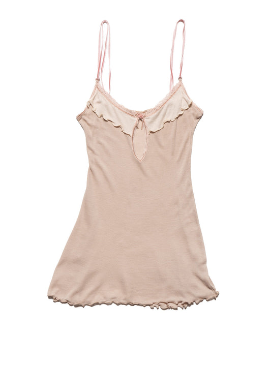 UNIF Vintage Delicate Dusty Beige/Pink Rose Tank