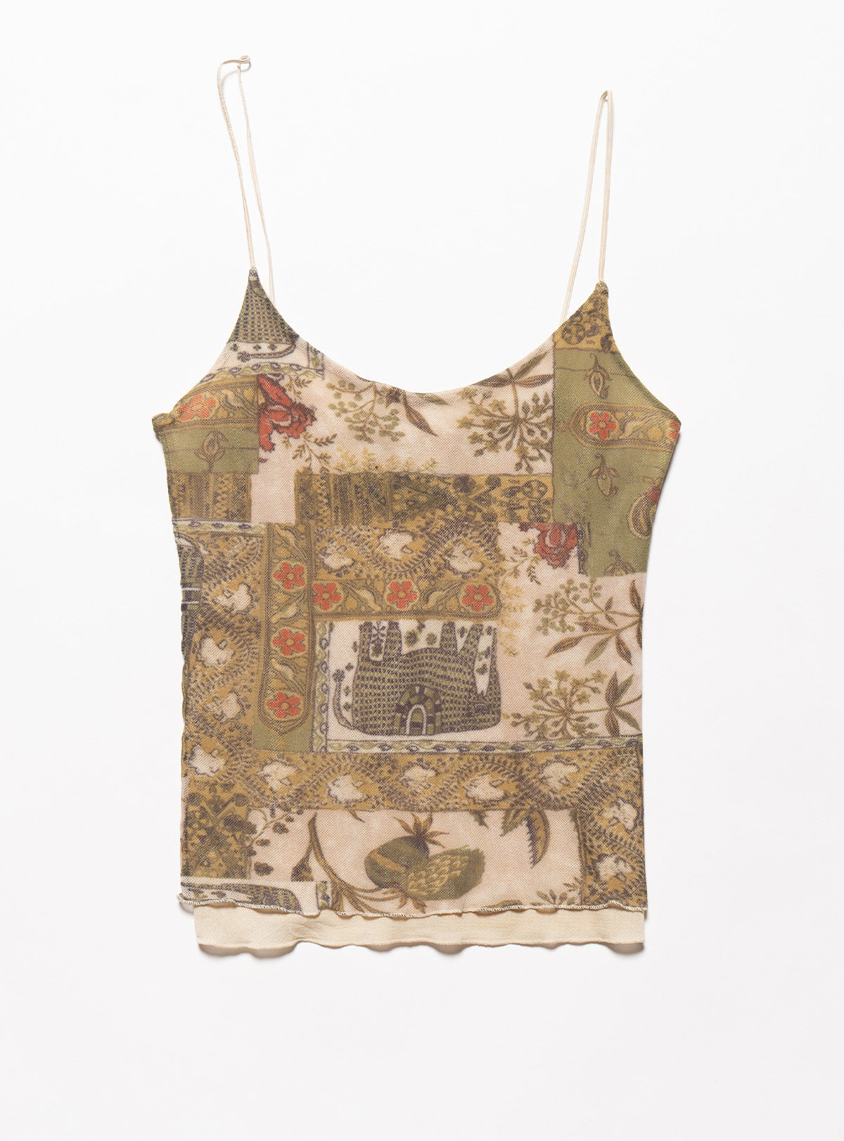 UNIF Vintage Weston Wear Mesh Print Spaghetti Tank