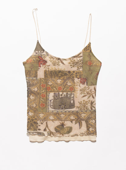 UNIF Vintage Weston Wear Mesh Print Spaghetti Tank