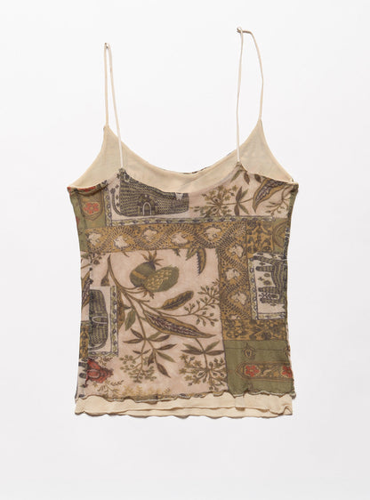 UNIF Vintage Weston Wear Mesh Print Spaghetti Tank