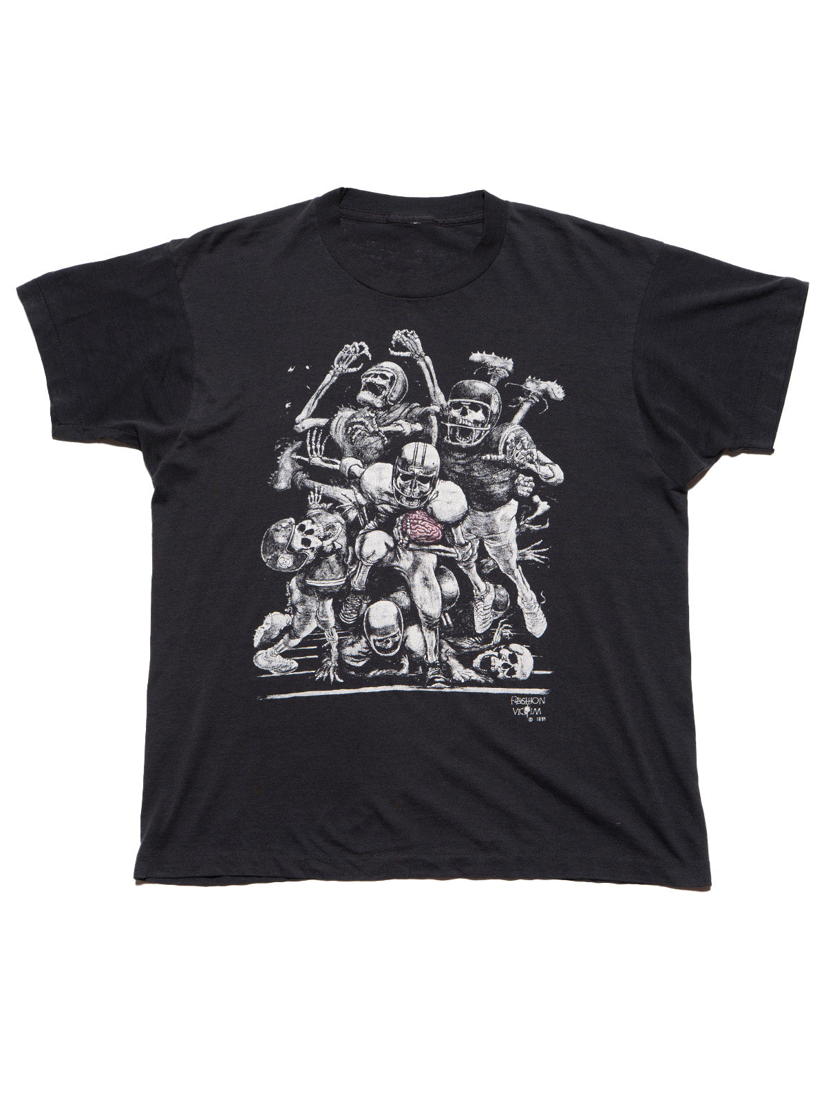 UNIF Vintage Fashion Victim Skeleton Football Tee