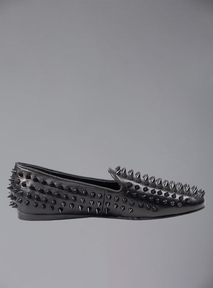 UNIF UNIF Hellraiser spiked slip on loafer in tonal on colorway.
