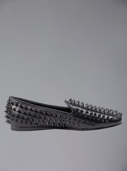 UNIF UNIF Hellraiser spiked slip on loafer in tonal on colorway.
