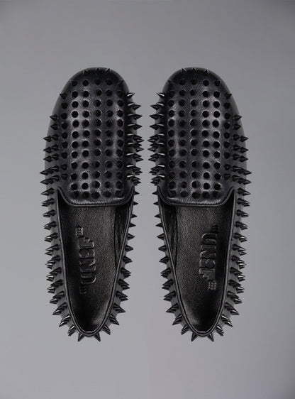 UNIF UNIF Hellraiser spiked slip on loafer in tonal on colorway.
