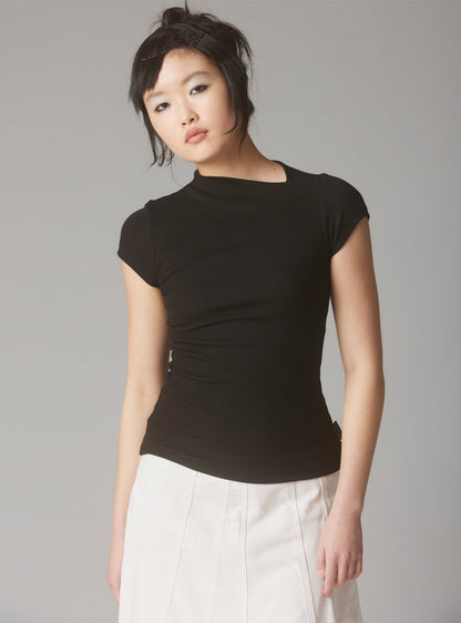 UNIF Rib Asymmetrical Cap Sleeve
