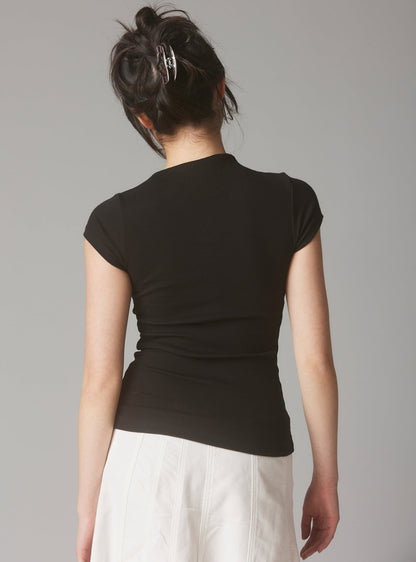 UNIF Rib Asymmetrical Cap Sleeve